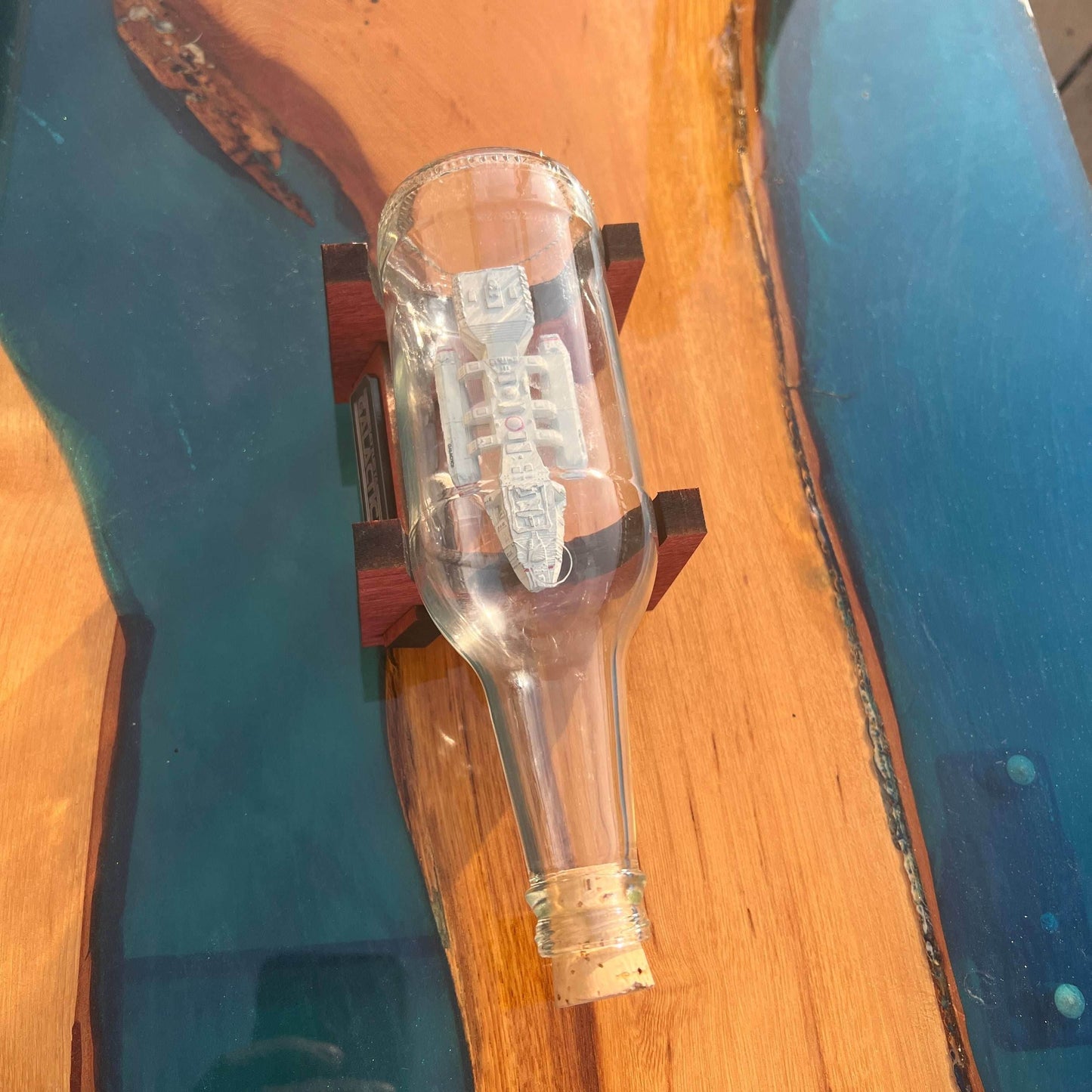 Battlestar Galactica Starship in a Bottle - With Stand