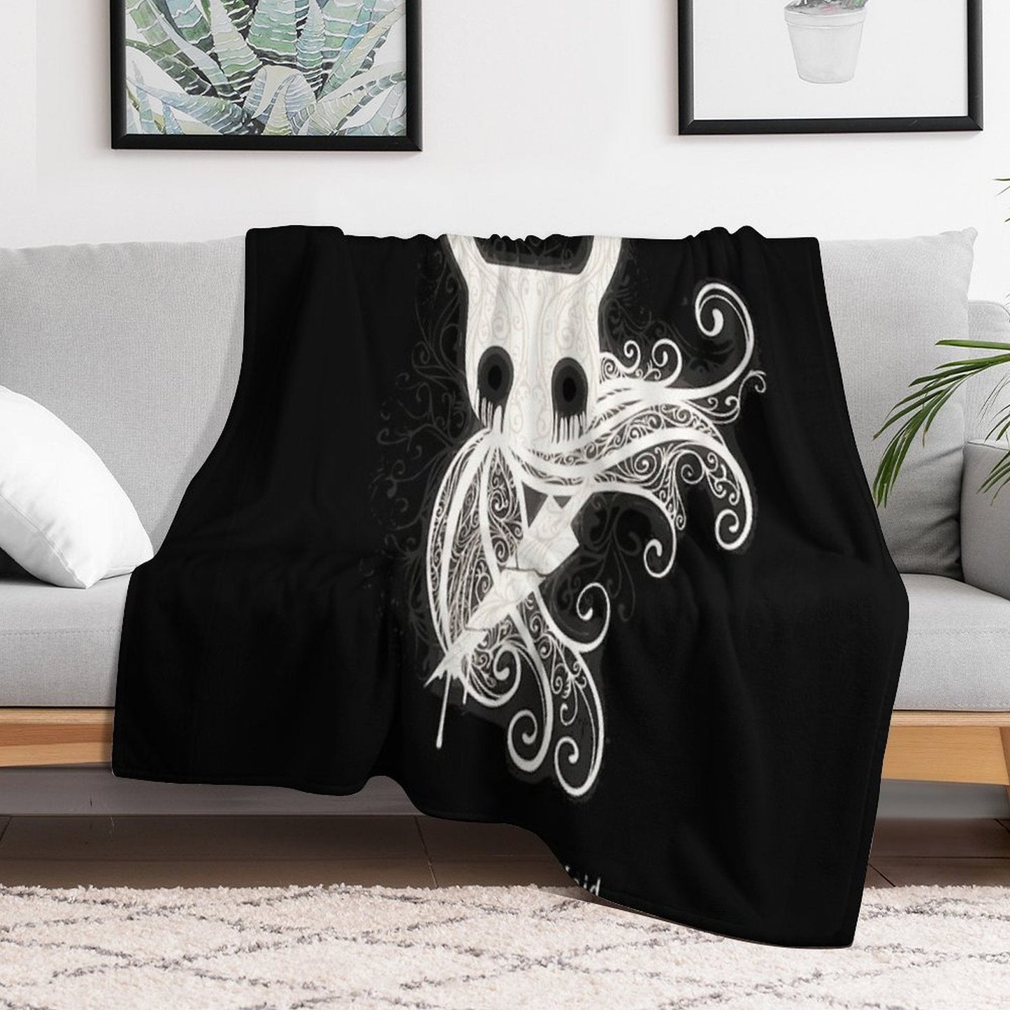 The Knight from Hollow Knight - Born of God And Void Throw Blanket