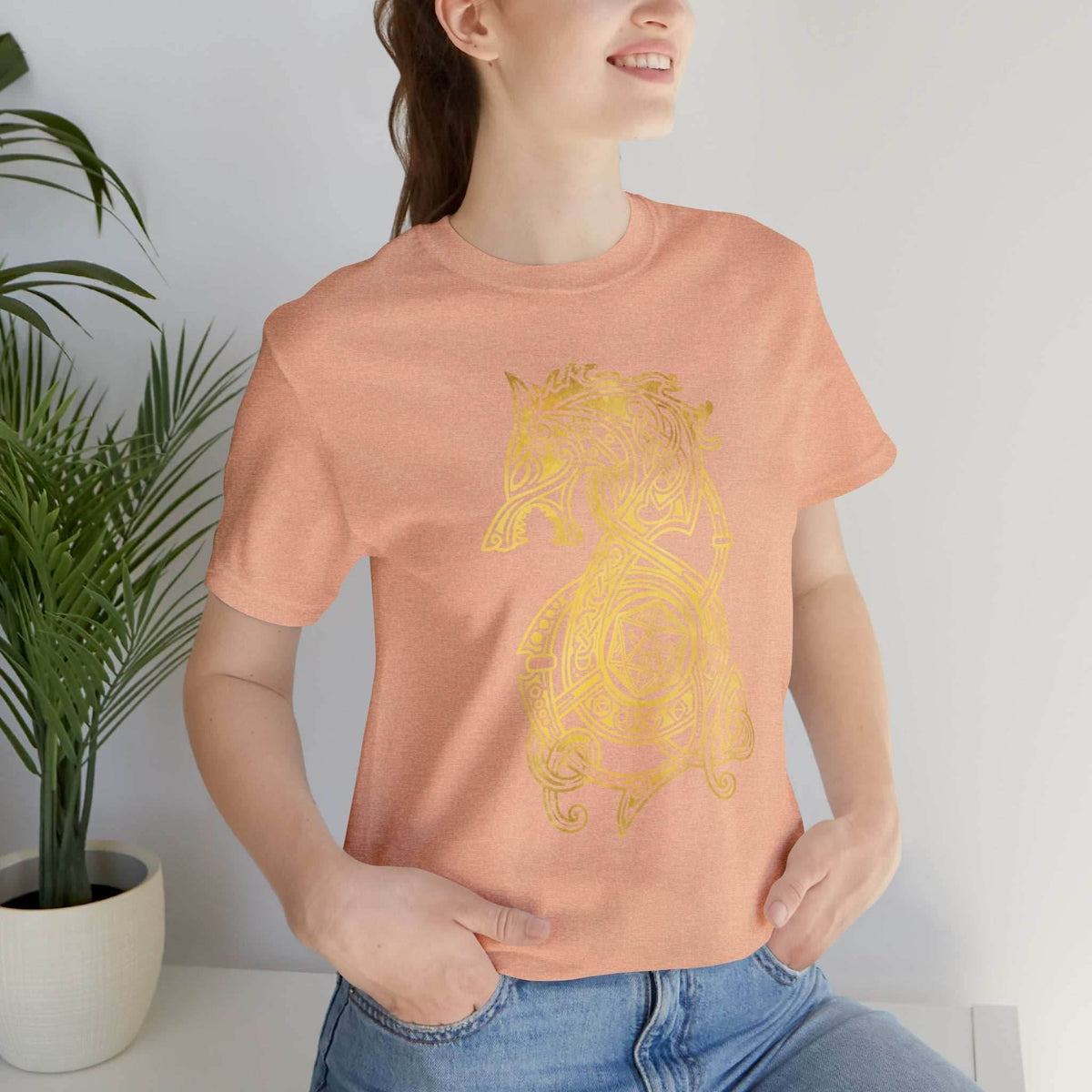Golden Celtic Dice Dragon Shirt - Army / S
