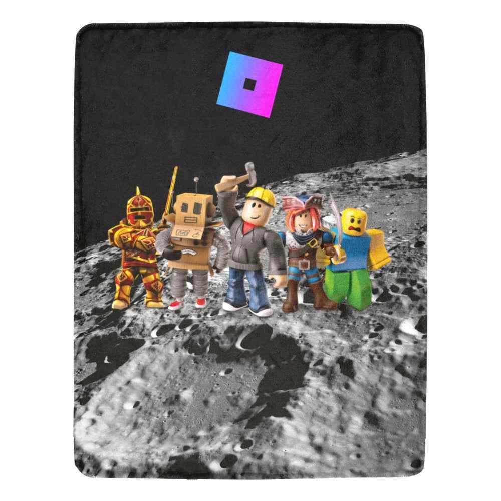 Ultra Soft Fleece Blanket – Plush Polyester Roblox Cozy Gamer Throw 54x70 - White / ONE SIZE