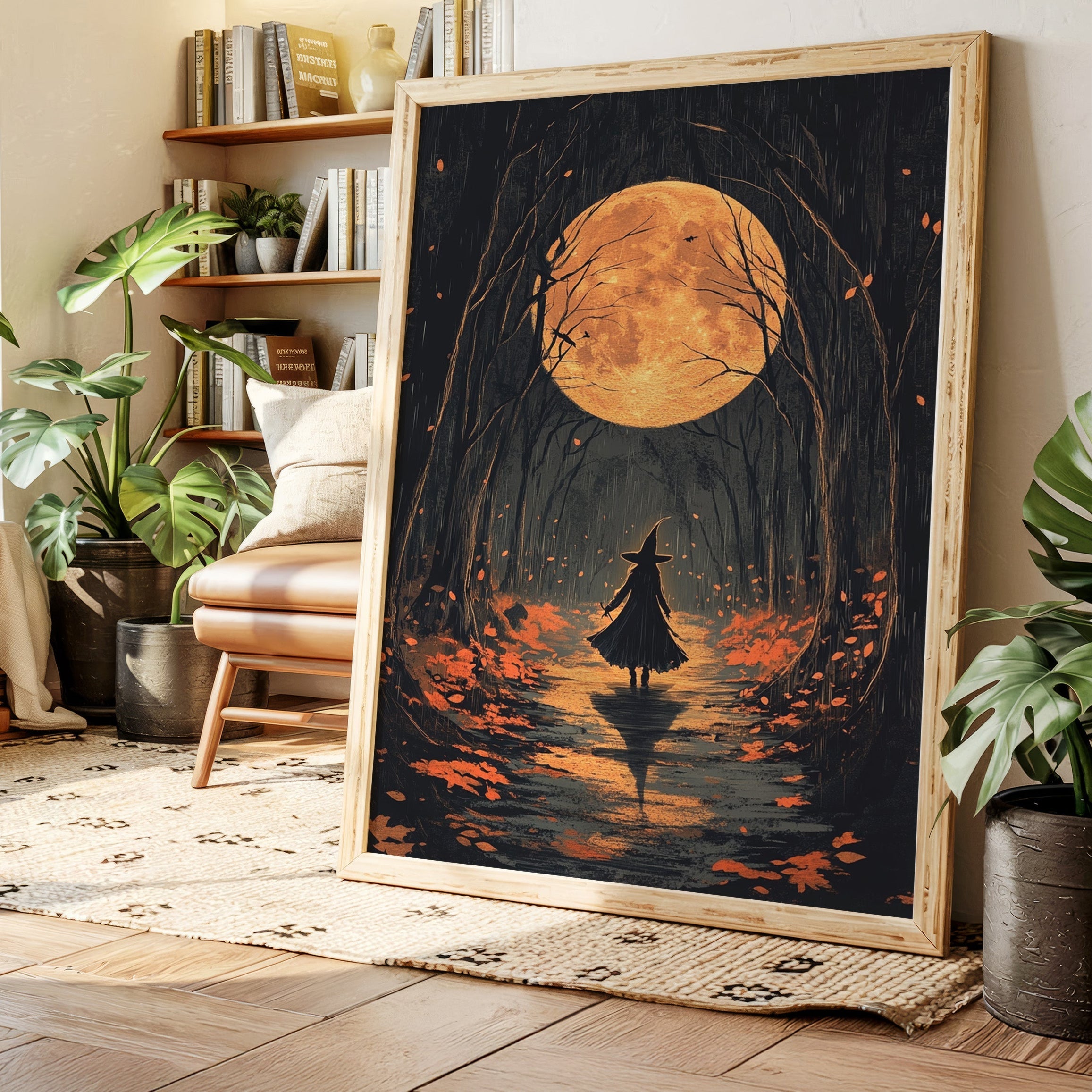 Witch Beneath the Harvest Moonlight