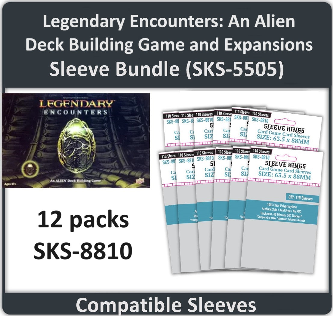 "Legendary Encounters: An Alien Deck Building Game" + Expansion Compatible Sleeve Bundle (8810 X 12)
