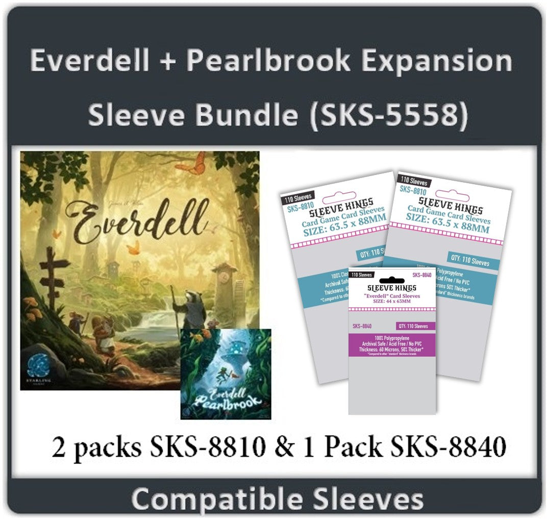 "Everdell + Pearlbrook" Expansion Compatible Card Sleeve Bundle (8810 X 2 + 8840 X 1)