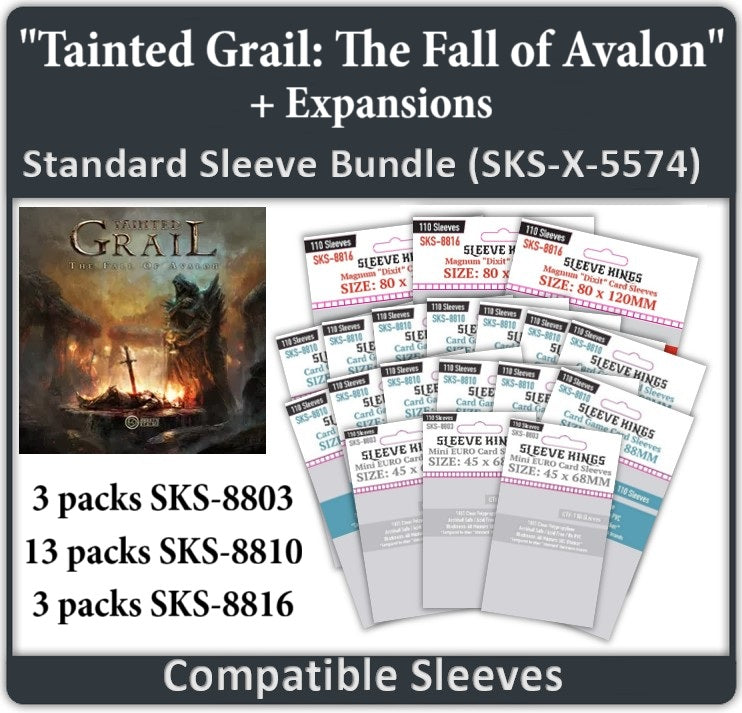 "Tainted Grail: The Fall of Avalon" All In Compatible Sleeve Bundle  (8803 X 3 + 8810 X13 + 8816 X 3)
