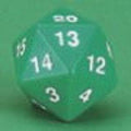 55mm D20 (Green w/ white) Spin-Down Die - Role-Players