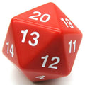55mm D20 (Red w/ white) Spin-Down Die - Role-Players