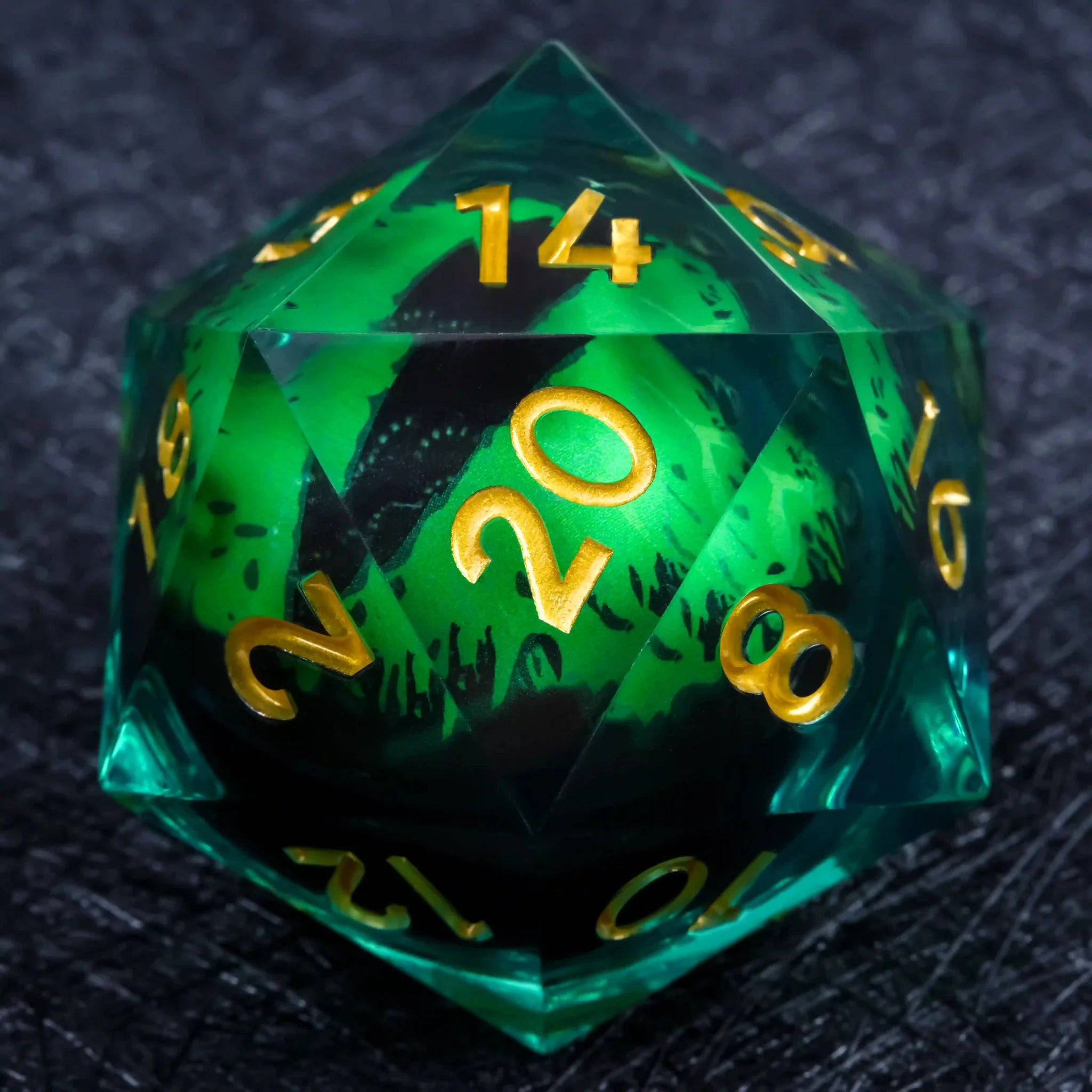 55mm Giant D20 Dice Resin Liquid Core Dragon Eye RPG Dice