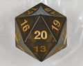 55mm Transparent D20 (Smoke w/ Gold) Spin-Down Die - Role-Players