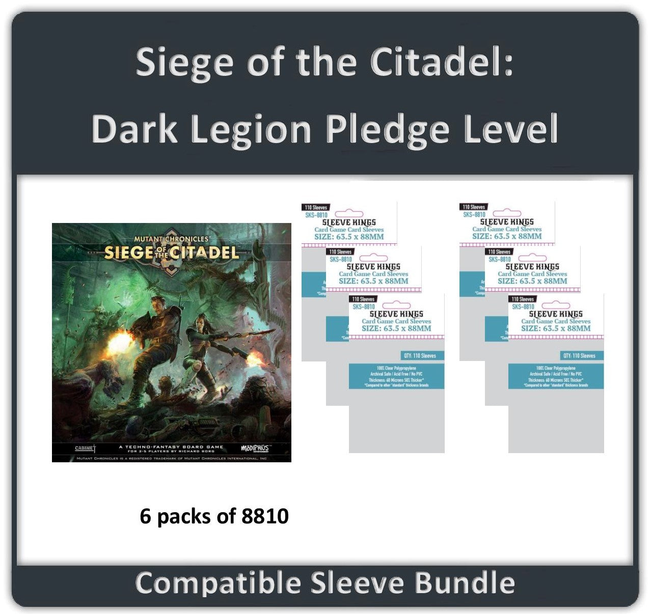 "Siege of the Citadel" Dark Legion Pledge Level Compatible Sleeve Bundle (8810 X 6)