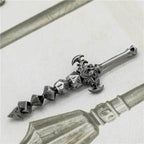 Dice Sword Silver 46mm x 9mm Trinket Novelty - 