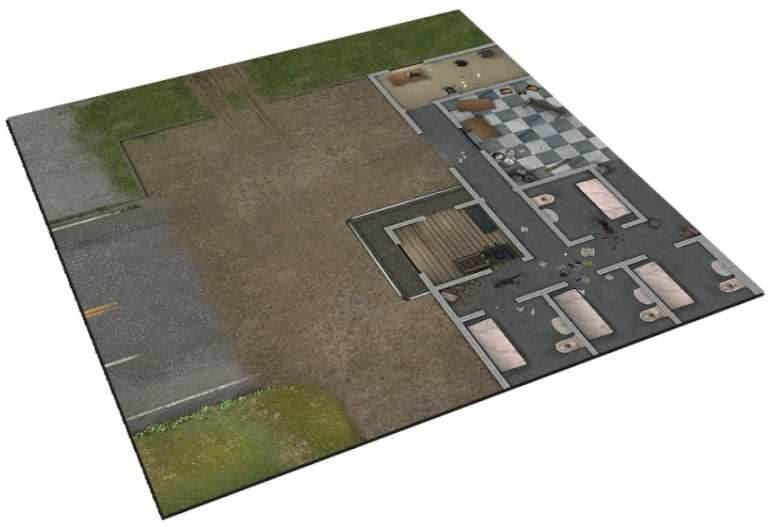 The Walking Dead: All Out War - Deluxe Gaming Mat - Prison Grounds - 