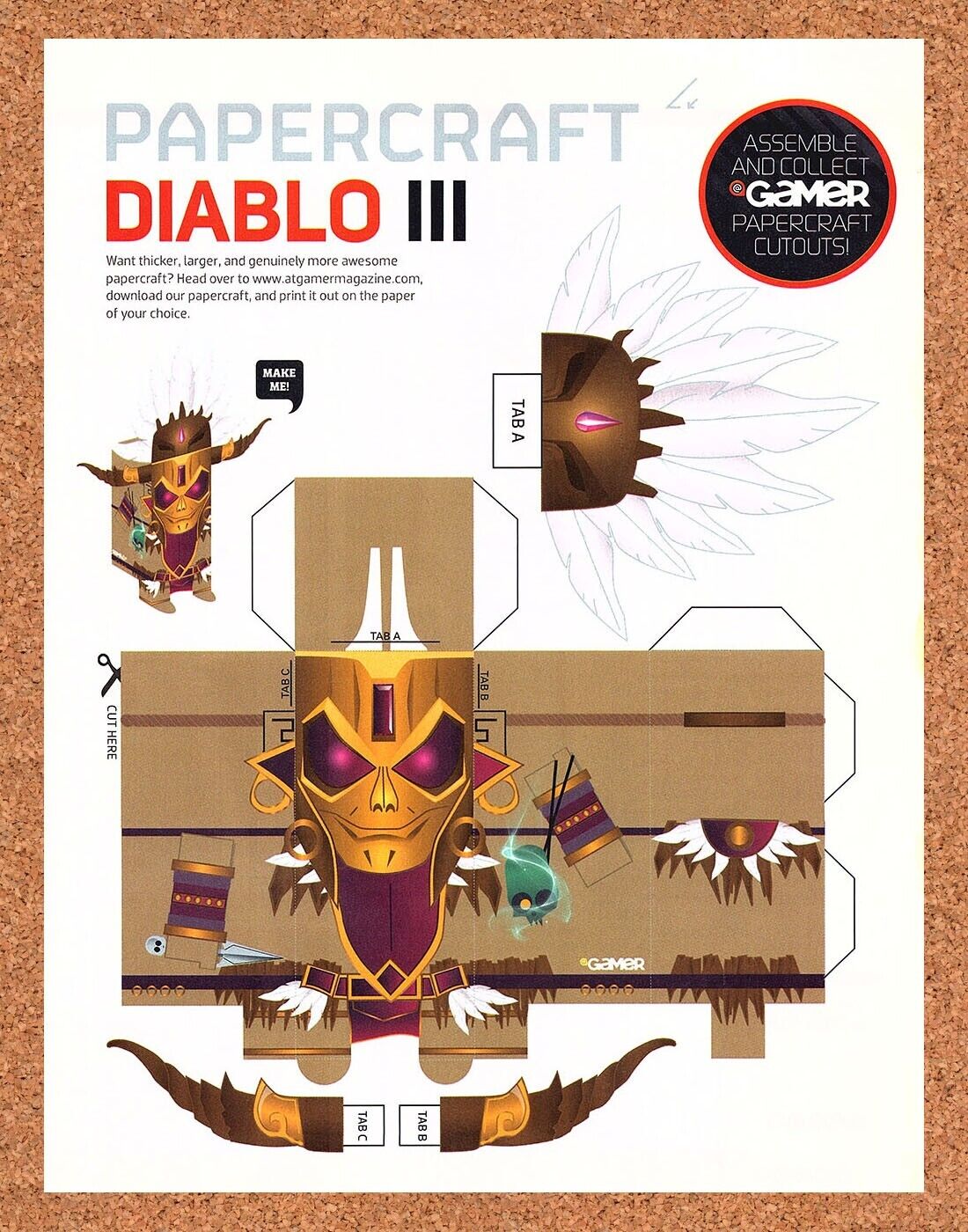 2012 Diablo III PaperCraft Original Collectible Ad