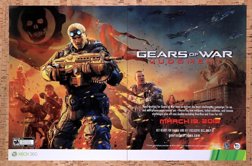 2013 Gears Of War Judgement Xbox 360 Original Ad v5
