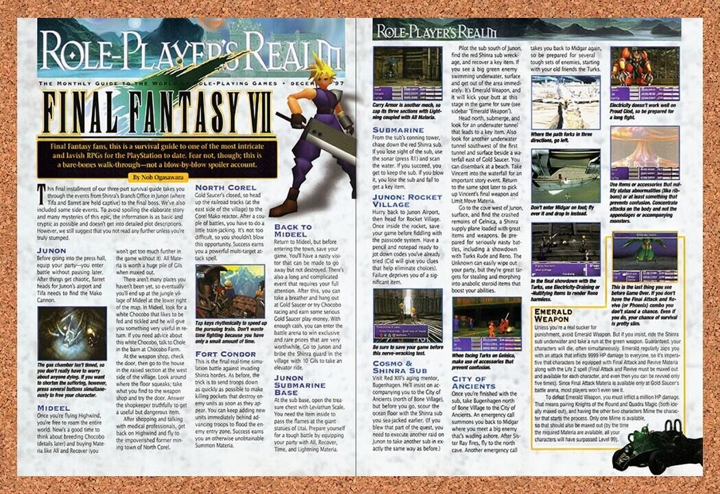 1997 Final Fantasy VII PS1 Original Ad v13