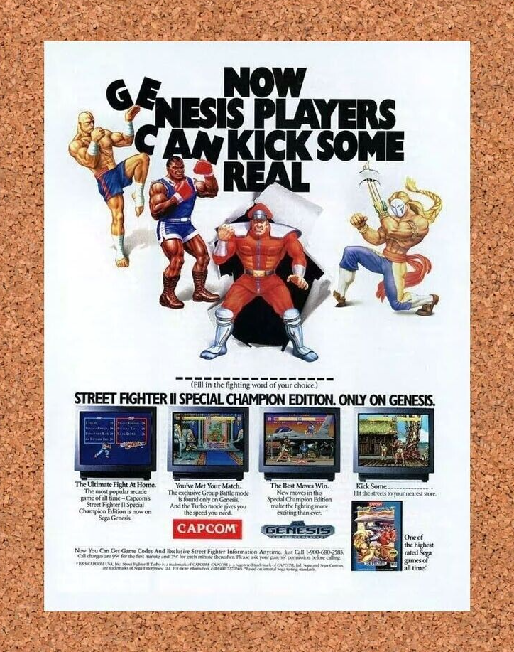 1993 Street Fighter Genesis Original Ad