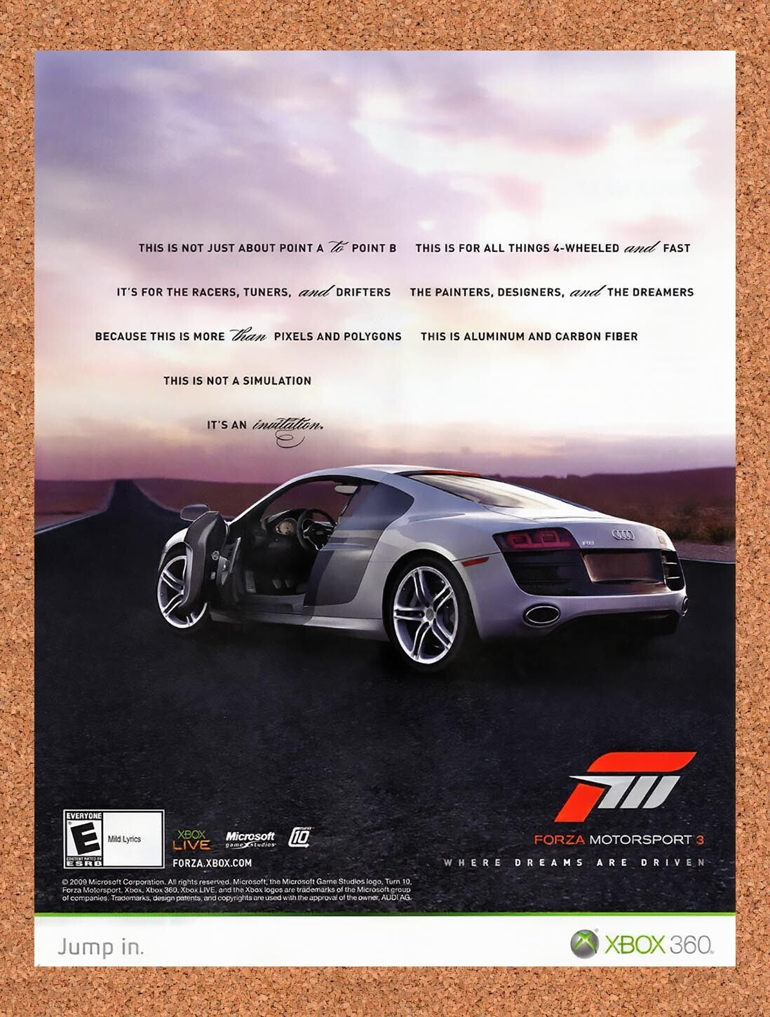 2010 Forza Motorsport 3 Xbox 360 Original Ad v2