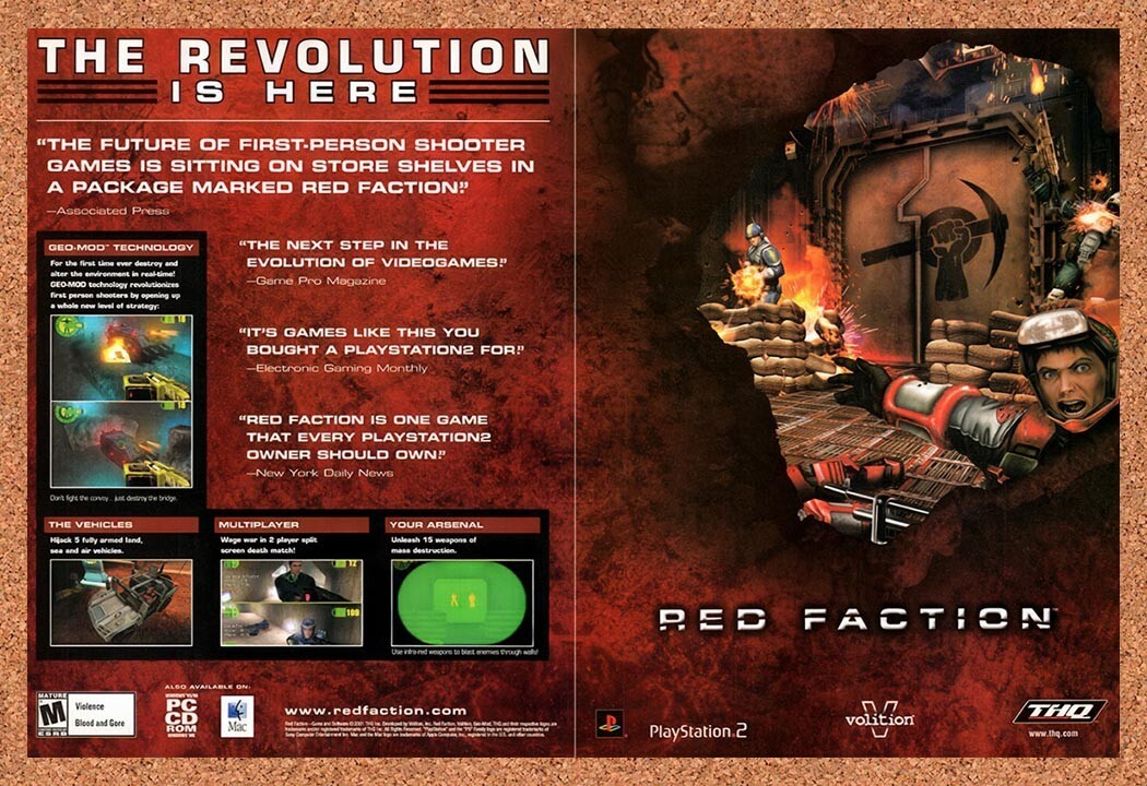 2001 Red Faction PS2 Original Ad v4