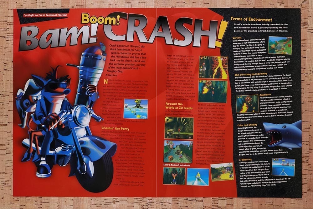 1998 Crash Bandicoot Warped PS1 Original Ad v3