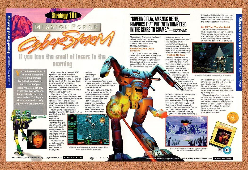 1996 MissionForce CyberStorm PC Original Ad v2