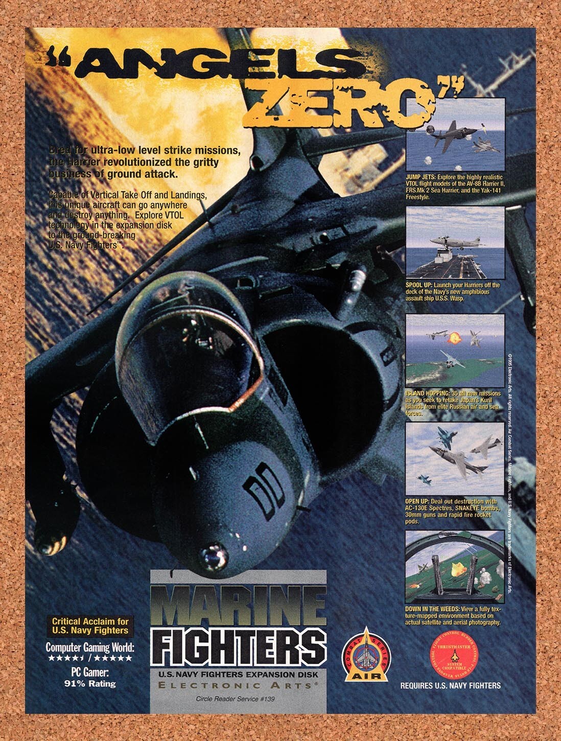 1995 US Navy Fighters Marine Fighters PC Original Ad v1