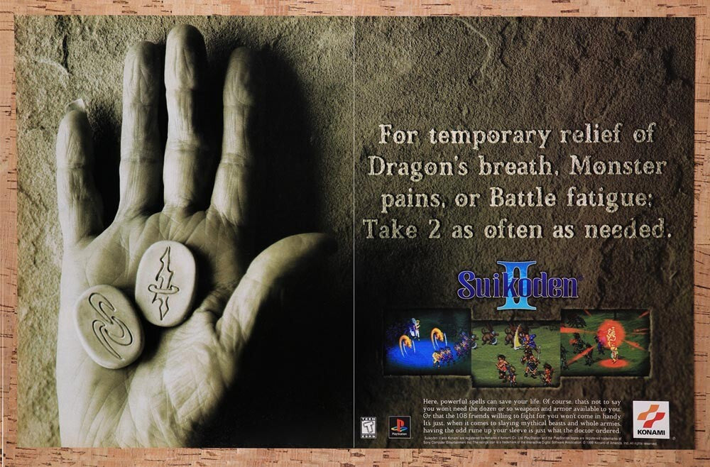 1999 Suikoden II PS1 Original Ad v1