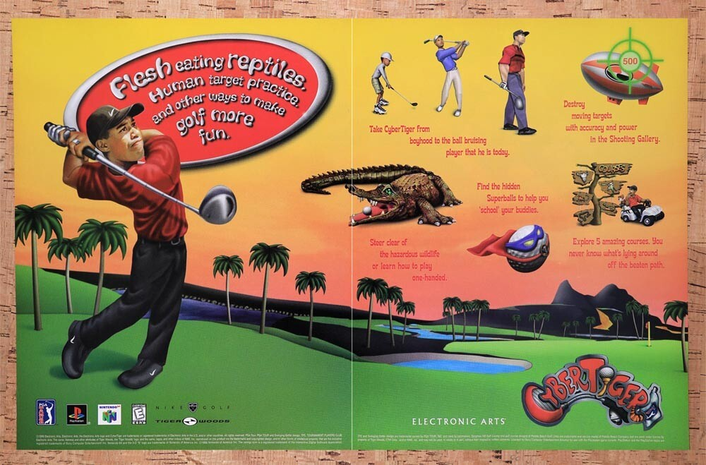 1999 Cyber Tiger PS1 Original Ad v1