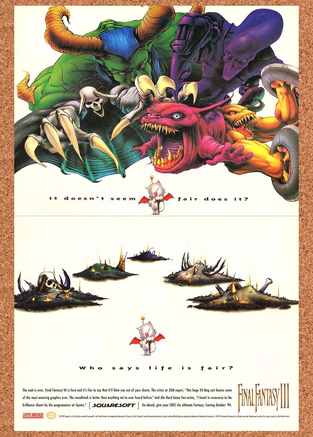 1994 Final Fantasy III SNES Original Ad