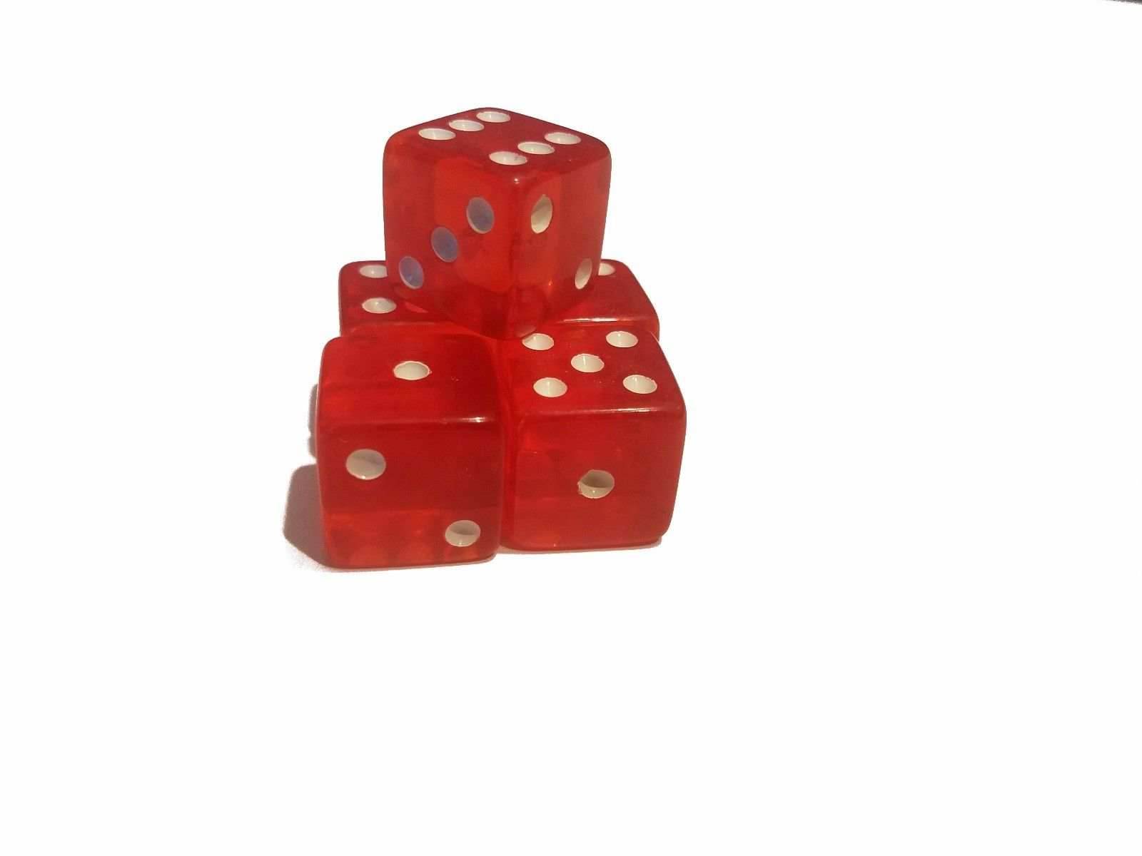 5 BRAND NEW Red DICE 19mm 5 Great DICE Casino PLAY Home Games Crafts BIG FUN - 