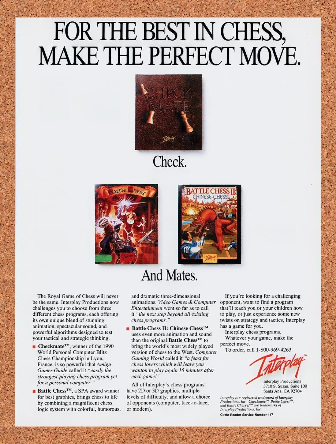 1991 Battle Chess MS-DOS Games Original Ad v1