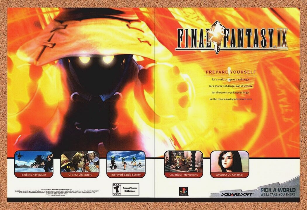 2001 Final Fantasy IX PS1 Original Black Mage Ad