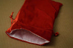 NEW Large Red Velvet RPG Game Dice Bag w/ White Satin Lining Counter Pouch Gift - 