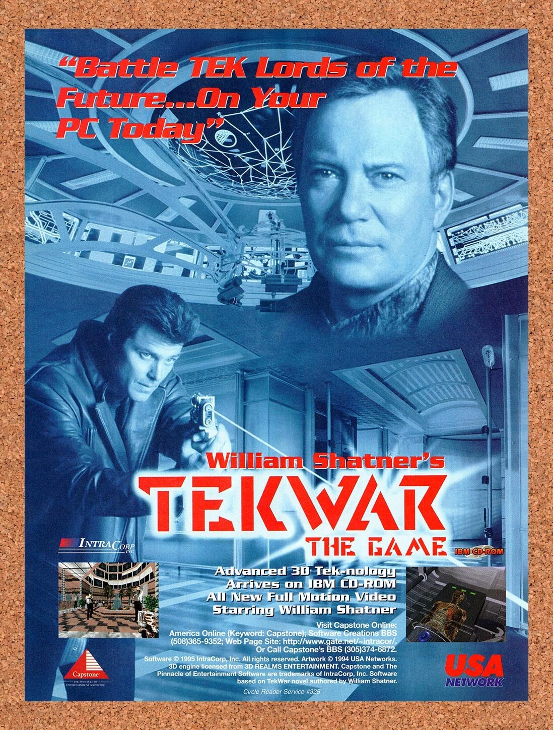 1995 William Shatner's Tek War PC Original Ad v1