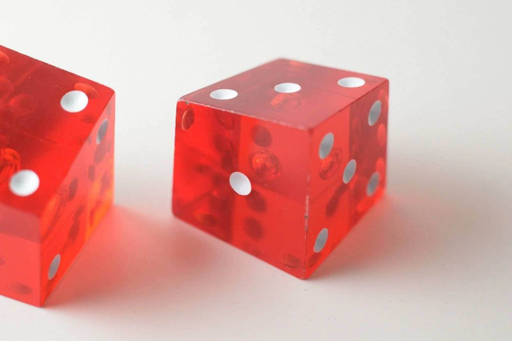 New Set of 2 Large Crooked Red Dice Whacky Crazy Trippy Gag Novelty Funny Gift - 