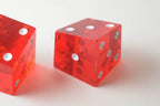 New Set of 2 Large Crooked Red Dice Whacky Crazy Trippy Gag Novelty Funny Gift - 