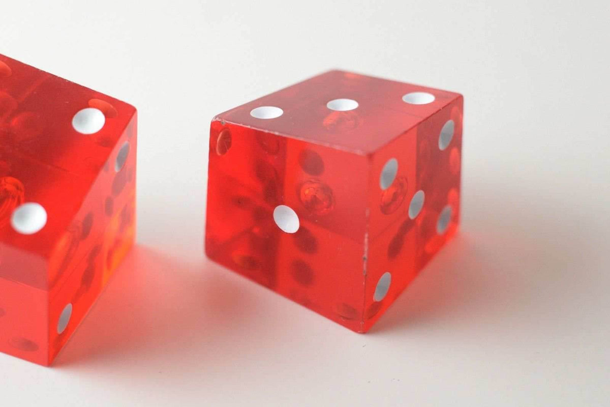 New Set of 2 Large Crooked Red Dice Whacky Crazy Trippy Gag Novelty Funny Gift - 