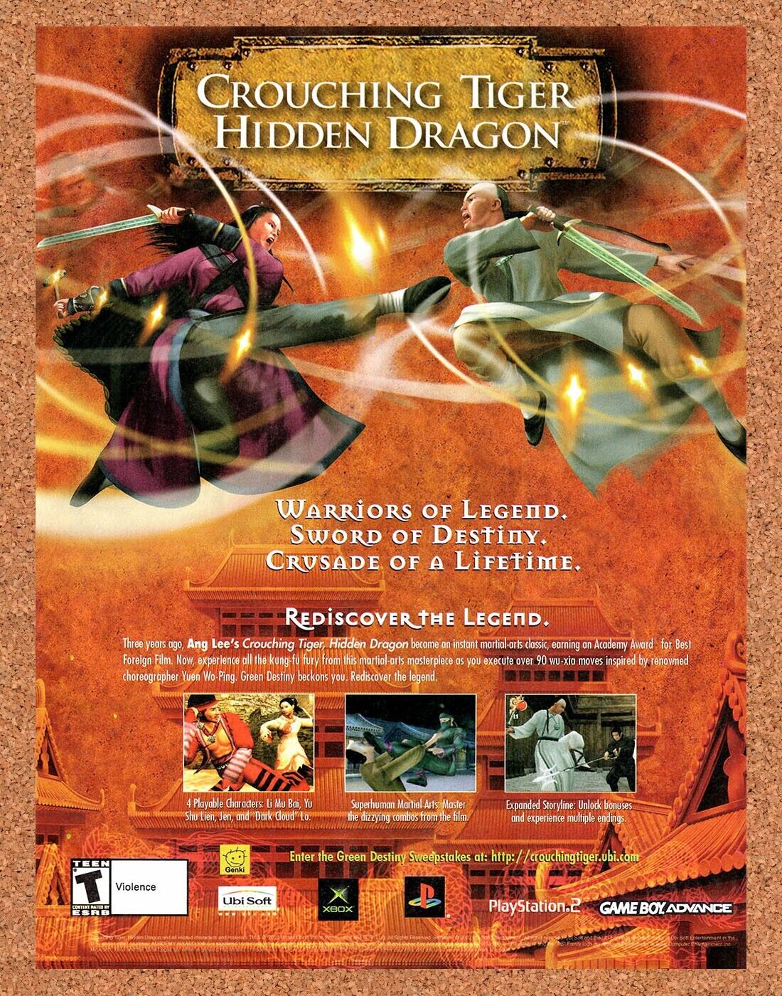 2003 Crouching Tiger Hidden Dragon PS2 Original Ad