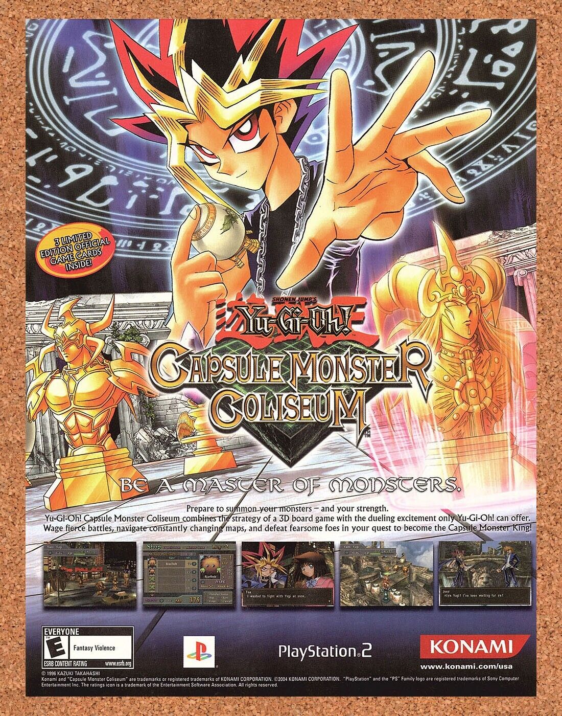 2004 Yu-Gi-Oh Monster Coliseum PS2 Original Ad v1