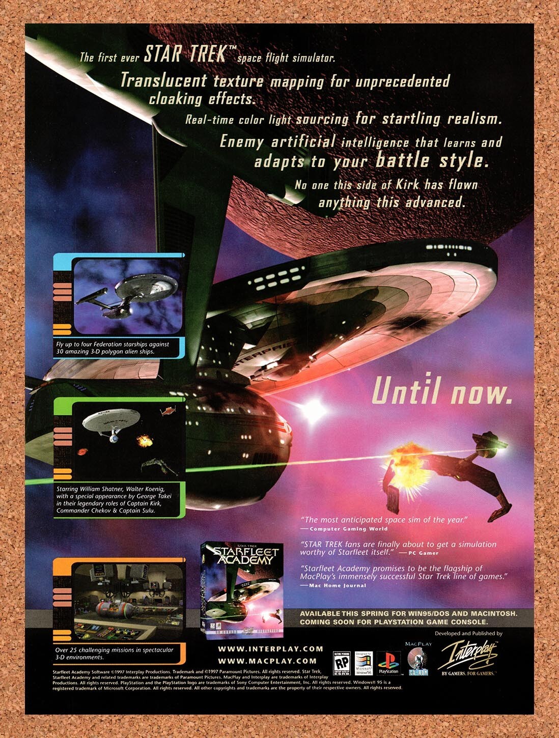 1997 Star Trek Starfleet Academy PC Original Ad v4
