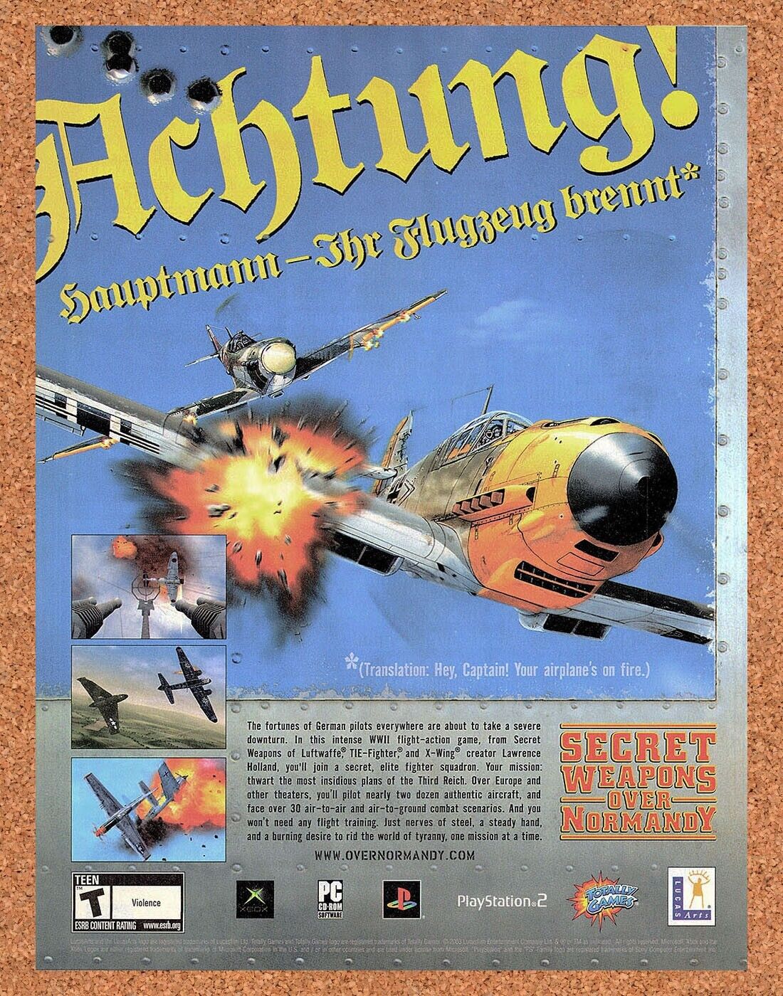 2003 Secret Weapons Over Normandy PS2 Original Ad