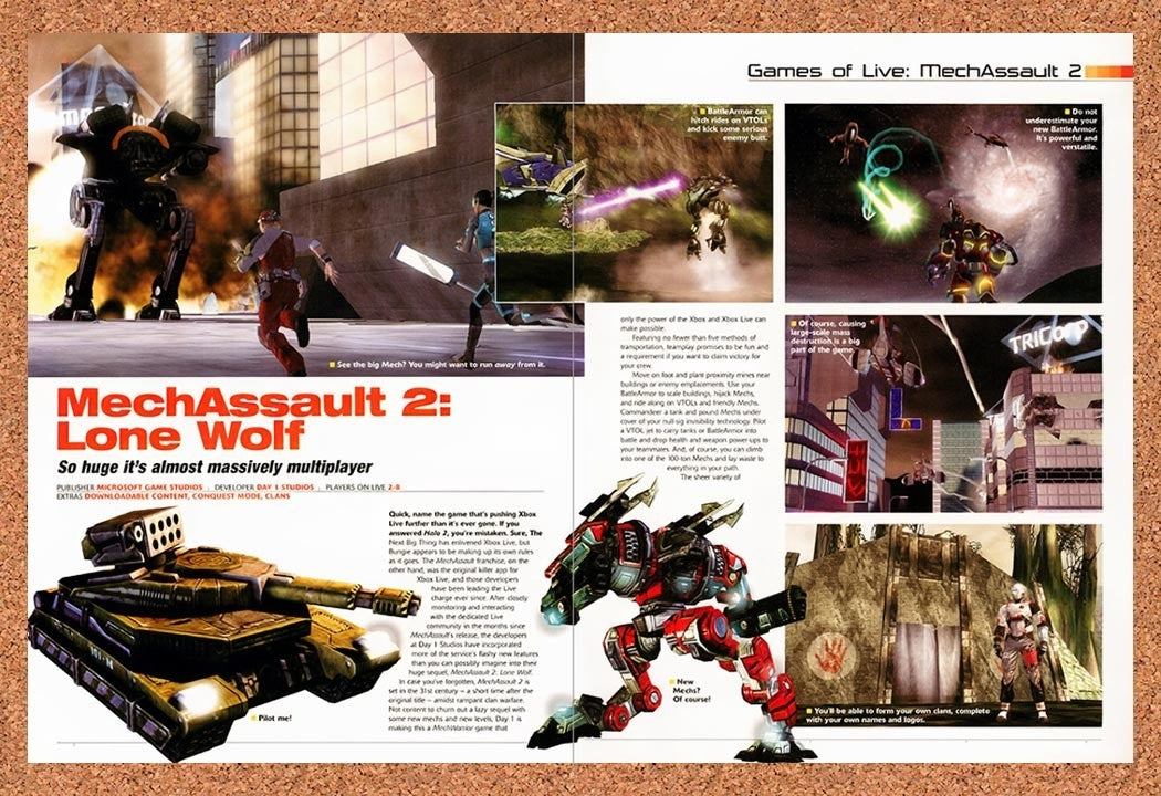2004 MechAssault 2 Lone Wolf Xbox Original Ad vr2