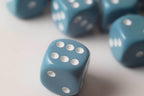 Rare Unreleased 16mm Cyan Blue Dice Set (10) Chessex with White Pips Limited - 