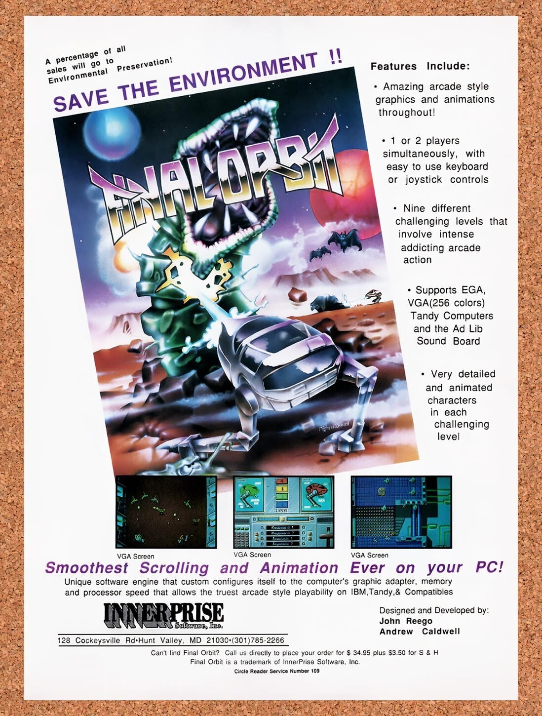1990 Final Orbit Tandy Original Ad v1
