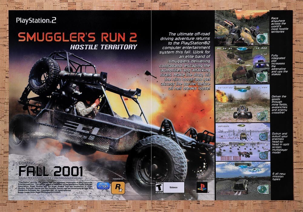 2001 Smugglers Run 2 Hostile Territory PS2 Original Ad v2