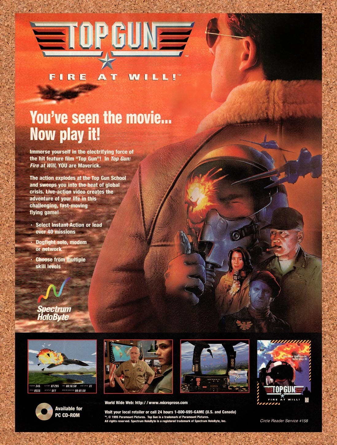 1995 Top Gun Fire At Will PC Original Ad v2