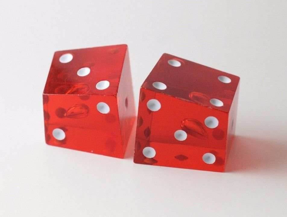 New Set of 2 Large Crooked Red Dice Whacky Crazy Trippy Gag Novelty Funny Gift - 