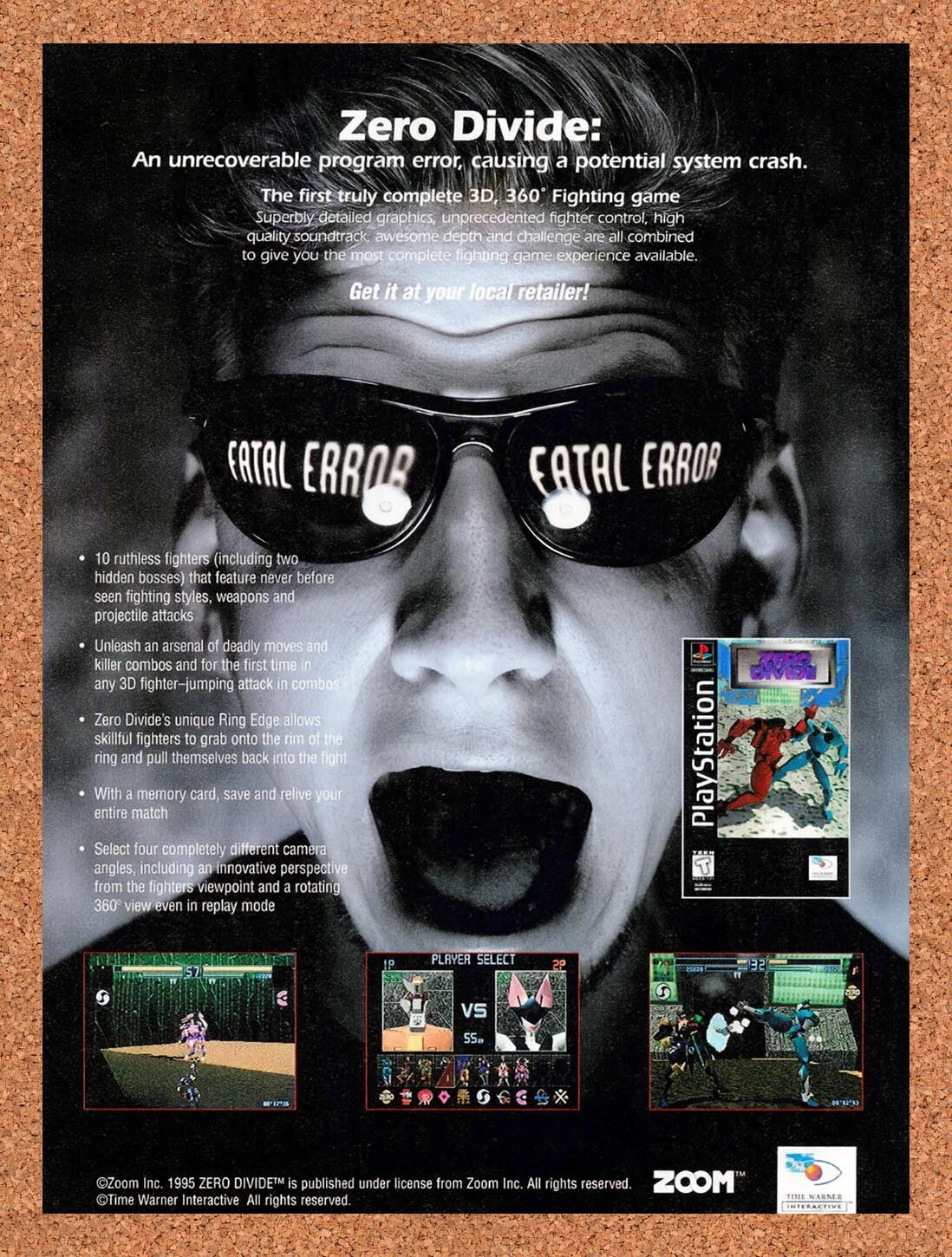 1996 Zero Divide PS1 Original Ad v1