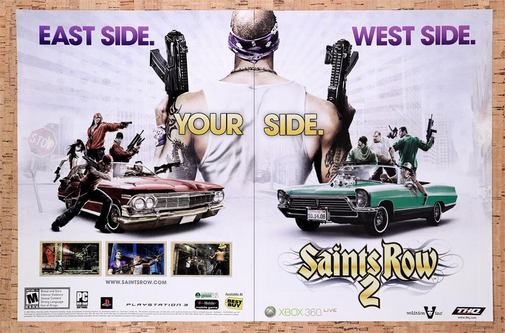 2008 Saints Row 2 Xbox 360 Original Ad v1