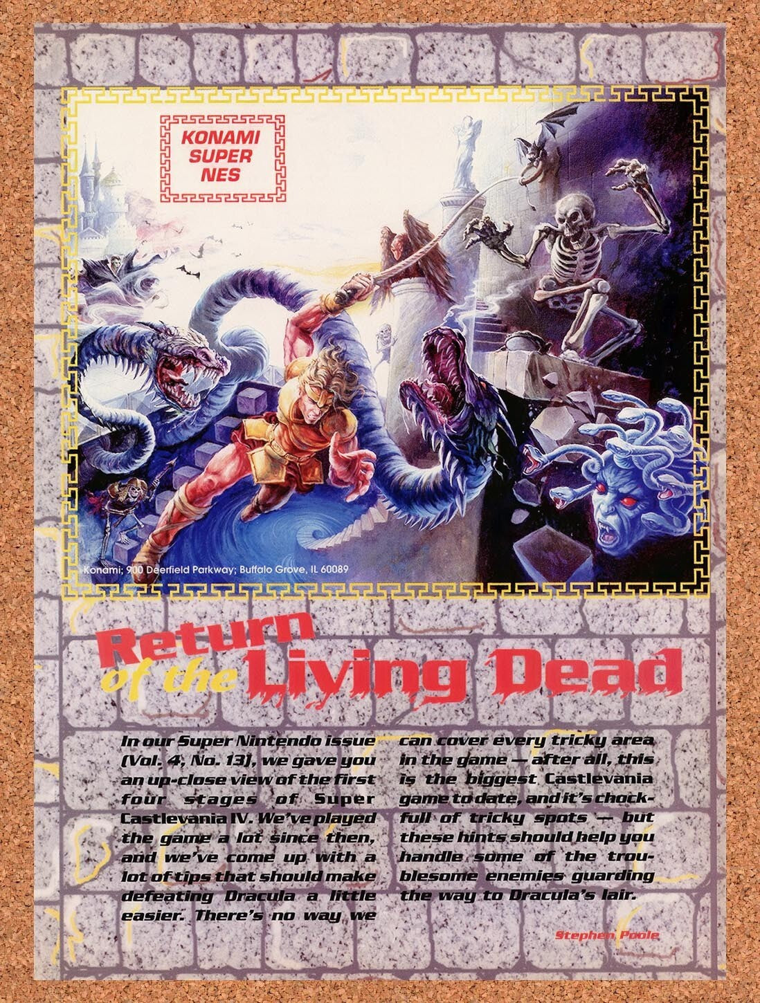 1992 Castlevania IV SNES Original Ad v1