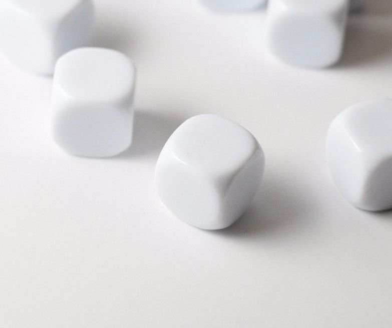 (Sold by Piece) Blank White Dice / Counting Cubes 16mm D6 Square RPG Gaming Dice DIY - 