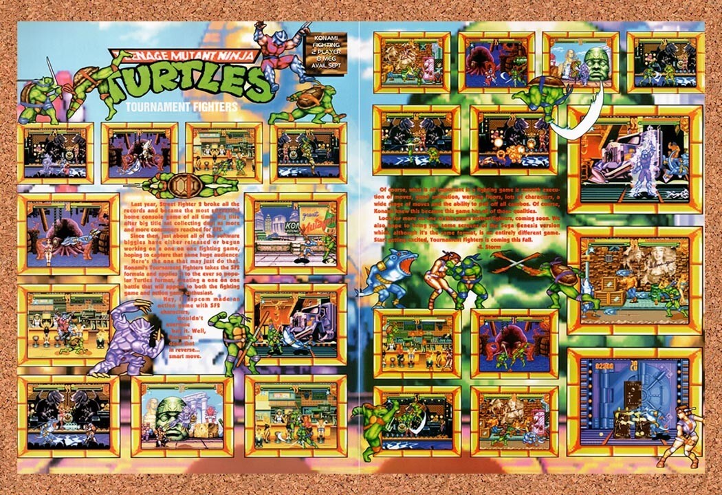 1993 TMNT Tournament Fighters SNES Original Ad v6